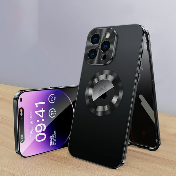 Allytech iPhone 15 Pro Max Case with Privacy Screen Protector, With Camera Lens Protector Full Body Protective Shockproof Magsafe Compatible Phone Case for Apple iPhone 15 Pro Max - Black