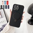 thumbnail image 1 of Allytech for iPhone 15 Pro Max Case Ring Stand, Liquid Silicone Compatible with Magsafe Wireless Charging Support Anti-Scratch Bumper Shockproof Phone Case for Apple iPhone 15 Pro Max - Black, 1 of 8