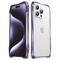 thumbnail image 1 of Allytech iPhone 15 Pro Max Frame Cover, Aluminum Frame Carbon Fiber Sticker Case Lens Protector Anti-Scratch Corner Protective Shockproof Frame Case for Apple iPhone 15 Pro Max - Purple, 1 of 12