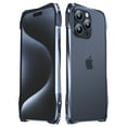thumbnail image 1 of Allytech iPhone 15 Pro Max Frame Cover, Aluminum Frame Carbon Fiber Sticker Case Lens Protector Anti-Scratch Corner Protective Shockproof Frame Case for Apple iPhone 15 Pro Max - Darkblue, 1 of 12