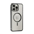 thumbnail image 1 of Allytech for iPhone 15 Pro Max Magnetic Case Compatible with Magsafe, Plating Aluminium Frame Clear Back Cover Slim Fit Anti-Yellow Phone Case Cover for Apple iPhone 15 Pro Max - Black, 1 of 11