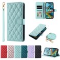 thumbnail image 1 of Allytech iPhone 15 Pro Max Slim Wallet Case, Luxury PU Leather Kickstand Case with Detachable Shoulder & Wrist Strap, Cash Card Slots Magnetic Clasp Shockproof Case for iPhone 15 Pro Max - Mint, 1 of 8
