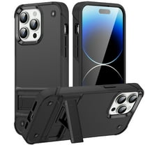 Allytech for iPhone 15 Pro Rugged Case, Military Grade Shockproof Anti-Stain Heavy Duty Hybrid Fashion Case with Invisible Kickstand, Soft TPU   Hard PC Case for iPhone 15 Pro - Black