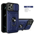 thumbnail image 1 of Allytech iPhone 15 Pro Rugged Case with Slide Camera Lens Cover, Ring Kickstand Detachable Card Holder Magnetic Car Mount Hybrid PC Shockproof Protective Case for iPhone 15 Pro - Blue, 1 of 9