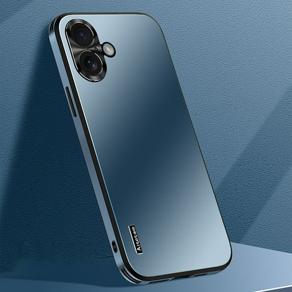 Allytech iPhone 16 Case Cover, Ultra Slim Fit Lightweight Shockproof Anti-scratch Aluminum Metal Frame Case Camera Cover Bumper Case for Apple iPhone 16 6.1 Inch - Deep Blue