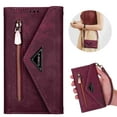 thumbnail image 1 of Allytech iPhone 16 Case Wallet, PU Leather Shoulder Strap Hand Wrist Stand Feature Shockproof Protective Cards Slots Zipper Pocket Case Cover for Apple iPhone 16 -Winered, 1 of 13