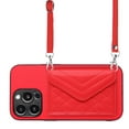 thumbnail image 1 of Allytech iPhone 16 Case Wallet with Shoulder Strap, Luxury Back Cover for Girls Women PU Leather Shockproof Cards Holder Stand Magnetic Closure Phone Case for Apple iPhone 16, Red, 1 of 9