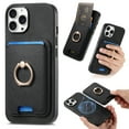 thumbnail image 1 of Allytech iPhone 16 Plus Case, Detachable Magnetic Wallet Case with Card Holder & Ring Stand, Support Car Mount, Premium PU Leather Shockproof Durable Protective Slim Case Cover - Black, 1 of 11