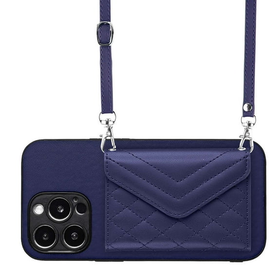 Allytech iPhone 16 Plus Case Wallet with Shoulder Strap, Luxury Back Cover for Girls Women PU Leather Shockproof Cards Holder Stand Magnetic Closure Phone Case for Apple iPhone 16 Plus, Blue