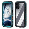 thumbnail image 1 of Allytech iPhone 16 Waterproof Case, With Build in Screen Protector IP68 Waterproof Full Body Protective Wireless Charging Anti-Scratch Dustproof Phone Case for Apple iPhone 16, Blue, 1 of 11