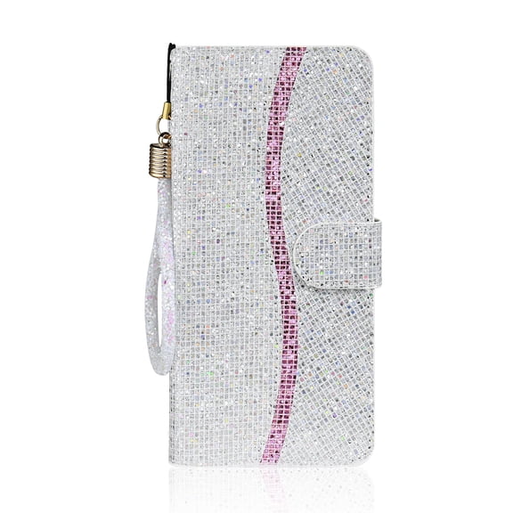 Allytech iPhone 6 Case, iPhone 6S Case Glitter, Bling Case PU Leather Card Slots Folio Flip Full Protection Kickstand Shockproof Wallet Case Cover for Apple iPhone 6 / iPhone 6s, Silver