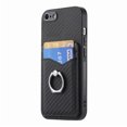 thumbnail image 1 of Allytech iPhone 7/8 /iPhone SE 2022/2020 Case with Ring Holder Kickstand,Weave Texture Slim Fit Wallet Case with Cards Holder Shockproof Bumper Phone Case Cover for Apple iPhone SE 3rd 2nd Gen - Black, 1 of 14