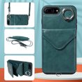 thumbnail image 1 of Allytech iPhone 7 Plus/8 Plus Case with Ring Holder & Shoulder Strap, Retro PU Leather Cards Slots Kickstand Detachable Lanyard Shockproof Wallet Case Cover for Apple iPhone 7 Plus/8 Plus - Green, 1 of 1