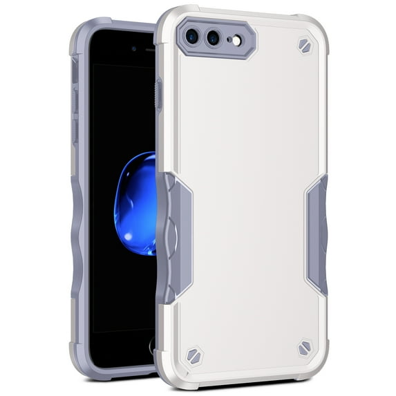 Allytech for iPhone 8 Plus Case 5.5 inch, iPhone 7 Plus Cover, Slim Soft TPU + PC Cover Case Non-Slip Shockproof Heavy Duty Cell Phone Case for iPhone 8 Plus/iPhone 7 Plus, White