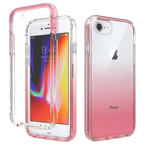 Allytech iPhone SE 2022 Case, iPhone SE 3 Case, Clear TPU Gradient Color Slim Fit Drop Protection Military Grade Shockproof Case Cover for Apple iPhone SE 2022/2020/ iPhone 8/7 - Red