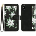 thumbnail image 1 of Allytech iPhone X Case Wallet, iPhone XS Wallet Case, Chic Flower Pattern Shoulder Strap Hand Wrist PU Leather Cards Holder Stand Protective Flip Folio Cover for Girls - Black, 1 of 14