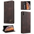thumbnail image 1 of Allytech iPhone X Case, iPhone XS Case, Shockproof PU Leather Kickstand Wallet Card RFID Blocking Magnetic Folio Holder, Book Style Anti-Scratch Phone Case Brown, 1 of 14