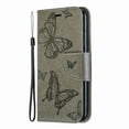 thumbnail image 1 of Allytech iPhone X Case, iPhone XS Case, Slim Fit PU Leather Folio Butterfly Embossed Shockproof Wrist Hand Strap Flip Cards Holder Wallet Case TPU Back Cover for Apple iPhone XS/X, Gray, 1 of 8