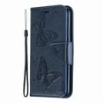 thumbnail image 1 of Allytech iPhone X Case, iPhone XS Case, Slim Fit PU Leather Folio Butterfly Embossed Shockproof Wrist Hand Strap Flip Cards Holder Wallet Case TPU Back Cover for Apple iPhone XS/X, Blue, 1 of 1
