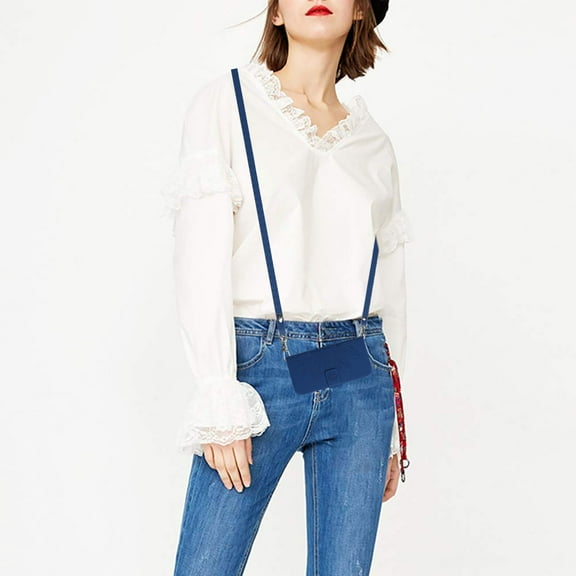 Allytech iPhone X/XS Wallet Case with Shoulder Strap, PU Leather with Sunflower Embossed Flip Cover Stand Shockproof Cards Slots Magnetic Closure Wallet Phone Case for Apple iPhone X/XS - Darkblue