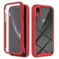 thumbnail image 1 of Allytech iPhone XR Clear Case with Screen Protector, Full Body Protective Shockproof Anti-Scratch Bumper Slim PC TPU Back Cover Case for iPhone XR 6.1" - Red, 1 of 6