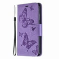 thumbnail image 1 of Allytech iPhone XS Max Case (6.5"), Slim Fit PU Leather Folio Butterfly Embossed Shockproof Wrist Hand Strap Flip Cards Holder Wallet Case TPU Back Cover for Apple iPhone XS Max, Violet, 1 of 8