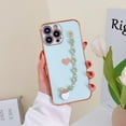 thumbnail image 1 of Allytech for iPhone XS/X 5.8 Inch Slim Case with Wrist Strap, Soft TPU Solid Color Fitted Case with Heart Bracelet Handle Strap Raised Lips Camera Lens Protection Shockproof Case for iPhone XS/X,Mint, 1 of 7