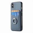 thumbnail image 1 of Allytech iPhone XS / X Case with Ring Holder Kickstand, Weave Texture Slim Fit Wallet Case with Cards Holder Shockproof Bumper Phone Case Cover for Apple iPhone XS / X - Blue, 1 of 14