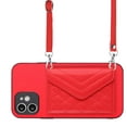thumbnail image 1 of Allytech iPhone XS/X Case Wallet with Shoulder Strap, Luxury Back Cover for Girls Women PU Leather Shockproof Cards Holder Stand Magnetic Closure Phone Case for Apple iPhone XS/X, Red, 1 of 9
