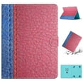 thumbnail image 1 of Allytech stitching multicolor Tablet Case Compatible with 9-10.1 inch Universal Tablet Case,PU Leather Folio With shockproof kickstand for Table Case 9-10.1 inch,Rose, 1 of 6