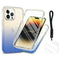 thumbnail image 1 of AllytechgrouP iPhone 14 Pro Max Case with Lanyard, Shockproof Clear Phone Case for Apple iPhone 14 Pro Max, Dual-Layer Anti-Yellow TPU Cover Slim Fit Protective Cover, Blue, 1 of 8