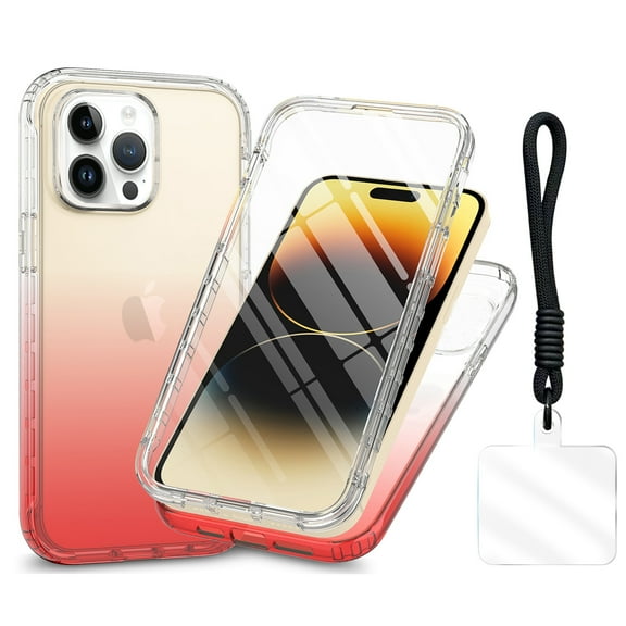 AllytechgrouP iPhone 15 Pro Max Case with Lanyard, Shockproof Clear Phone Case for Apple iPhone 15 Pro Max, Dual-Layer Anti-Yellow TPU Cover Slim Fit Protective Cover, Pink