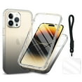 thumbnail image 1 of AllytechgrouP iPhone 15 Pro Max Case with Lanyard, Shockproof Clear Phone Case for Apple iPhone 15 Pro Max, Dual-Layer Anti-Yellow TPU Cover Slim Fit Protective Cover, Black, 1 of 8