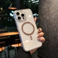 thumbnail image 1 of Allytechgrouop Glitter Magnetic Clear Case for Apple iPhone 15 Pro Max, Compatible with Magsafe Transparent Soft TPU Phone Case with Sparkly Ring Slim Protective Cover for Women Girls,Rosegold, 1 of 5