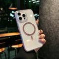 thumbnail image 1 of Allytechgrouop Glitter Magnetic Clear Case for Apple iPhone 16e, Compatible with Magsafe Transparent Soft TPU Phone Case with Sparkly Ring Slim Protective Shockproof Cover for Women Girls, Pink, 1 of 5