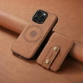 thumbnail image 1 of Allytechgroup 2 In 1 Detachable Wallet Case for Apple iPhone 13 Pro Max, Magnetic Back Cover Compatible with Magsafe & Car Mount Stand Protective Slim Fit for Women Men, Brown, 1 of 10
