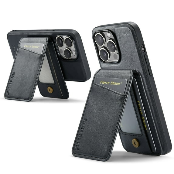 Allytechgroup 2 in 1 Detachable Wallet Case Cover for Apple iPhone 13 Pro, Compatible with Magsafe Cards Holder Purse Pokcet Shockproof Slim Fit Phone Case for iPhone 13 Pro, Black