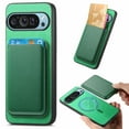 thumbnail image 1 of Allytechgroup 2 in 1 Detachable Wallet Case for Google Pixel 9 Pro XL, [Thin & Light] [Compatible with MagSafe] Luxury PU Leather Card Holder Soft Bumper Shockproof Anti-Scratch Magnetic Case, Green, 1 of 9