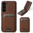 thumbnail image 1 of Allytechgroup 2 in 1 Detachable Wallet Case for Samsung Galaxy S23 with Card Slots Kickstand, Premium PU Leather Support MagSafe Wireless Charging, Magnetic Function Shockproof Case, Brown, 1 of 10