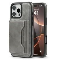 Allytechgroup 2 in 1 Detachable iPhone 17 Wallet Case, [Compatible with Magsafe] PU Leather RFID Blocking Flip Kickstand with Card Holder Shockproof for Apple iPhone 17, Gray