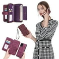 thumbnail image 1 of Allytechgroup 2 in 1 Wallet Case for Apple iPhone 11 Pro, Detachable Back Cover Zipper Purse Card Holder Shockproof Hand Wrist Phone Case for Apple iPhone 11 Pro, Winered, 1 of 9