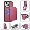 thumbnail image 1 of Allytechgroup 2 In 1 Wallet Case for Apple iPhone 15 Plus, Detachable Cards Holder Compatible with Magsafe Anti-Scratch Bumper Shockproof Drop Protection Phone Case for Women Men, Red, 1 of 10