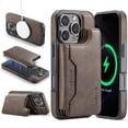 thumbnail image 1 of Allytechgroup 2 In 1 Wallet Case for Apple iPhone 15 Pro, Compatible with Mag-safe Detachable 7 Cards Holder RFID Blocking Shockproof Premium PU Leather Phone Case Cover for Women Men, Coffee, 1 of 10