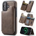 thumbnail image 1 of Allytechgroup 2 In 1 Wallet Case for Apple iPhone 16, Compatible with Mag-safe Detachable 7 Cards Holder RFID Blocking Shockproof Premium PU Leather Phone Case Cover for Women Men, Coffee, 1 of 8