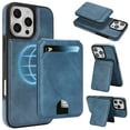 thumbnail image 1 of Allytechgroup 2 In 1 Wallet Case for Apple iPhone 16, Detachable Magnetic Back Cover Cards Holder with ID Window Stand RFID Blocking Shockproof Retro PU Leather Phone Case,Blue, 1 of 11