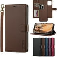 thumbnail image 1 of Allytechgroup 2 in 1 Wallet Case for Apple iPhone XS/X, Detachable Back Cover Cards Holder RFID Blocking Hand Wrist Shockproof Drop Protective Phone Case for Women Men, Brown, 1 of 12