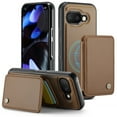 thumbnail image 1 of Allytechgroup 2 In 1 Wallet Case for Google Pixel 9A, Detachable Magnetic Back Cover Cards Holder Premium PU Leather Stand RFID Blocking Bumper Shockproof Case Cover for Google Pixel 9A, Brown, 1 of 11