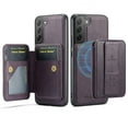 thumbnail image 1 of Allytechgroup 2 in 1 Wallet Case for Samsung Galaxy S22, Detachable Magnetic Cover Compatible with Magsafe Premium PU Leather Cards Holder Shockproof Bumper Phone Case for Women Men, Purple, 1 of 9