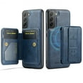 thumbnail image 1 of Allytechgroup 2 in 1 Wallet Case for Samsung Galaxy S22 Plus, Detachable Magnetic Cover Compatible with Magsafe Premium PU Leather Cards Holder Shockproof Bumper Phone Case for Women Men, Blue, 1 of 9