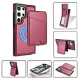 thumbnail image 1 of Allytechgroup 2 In 1 Wallet Case for Samsung Galaxy S23 Ultra, Detachable Cards Holder Compatible with Magsafe Anti-Scratch Bumper Shockproof Drop Protection Phone Case for Women Men, Red, 1 of 9
